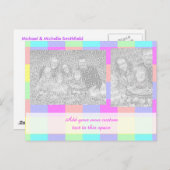 Pastell Rainbow Karert Zwei Fotos Postkarte (Vorne/Hinten)