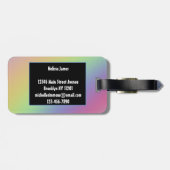 Pastell Rainbow Monogramm Name Gepäckanhänger (Rückseite horizontal)