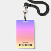 Pastell Rainbow Ombre Logo Barcode ID Template Car Ausweis (Rückseite mit Schlüsselband)