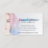 Pastell Rainbow Paint Ihr Foto-Logo Visitenkarte (Rückseite)