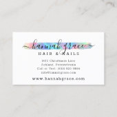 Pastell Rainbow Paint Swash Custom Logo Nails Visitenkarte (Rückseite)