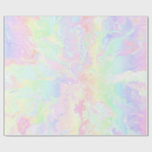 Pastell Rainbow Pink Floral Geschenkpapier (Flach)