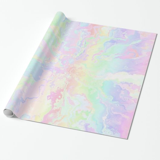 Pastell Rainbow Pink Floral Geschenkpapier (Ungerollt)