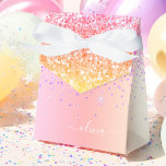 Pastell Rainbow Pink Gold Lila Glitzer Monogramm Geschenkschachtel<br><div class="desc">Pastel Rainbow - Goldener,  Lila,  rosafarbener Imitat Glitzer aus Metall gebürsteter Monogram Name und Initial Paper Party Geschenkboxen Das macht den vollkommenen 16 Geburtstag,  Hochzeit,  Brautparty,  Jubiläum,  Babydusche oder Junggeselinnen-Abschied Geschenk für jemanden,  der Lieben Glanz und Chic Stile.</div>