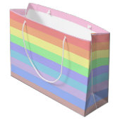 Pastell Rainbow Streifen Geschenktasche Große Geschenktüte (Rückseite Schrägansicht)