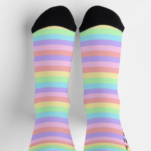 Pastell Rainbow Stripes Decora Style Socken (Oben)