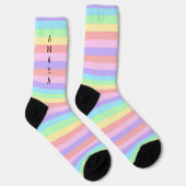 Pastell Rainbow Stripes Decora Style Socken (Rechts)