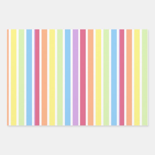 Pastell Rainbow Vertical Stripes Lines Geschenkpapier Set (Vorderseite 2)