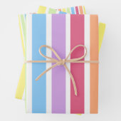 Pastell Rainbow Vertical Stripes Lines Geschenkpapier Set (Beispiel)