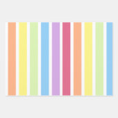 Pastell Rainbow Vertical Stripes Lines Geschenkpapier Set (Vorderseite)