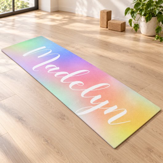 Pastell Rainbow Wassercolor Benutzerdefinierter Sk Yogamatte
