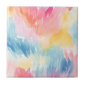 Pastell Rainbow Watercolor Abstrakt Fliese (Vorderseite)