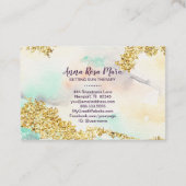 *~* Pastell Rainbow Watercolor Wash Gold Glitzer Visitenkarte (Rückseite)