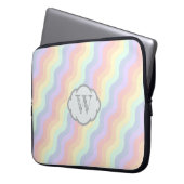 Pastell Rainbow Waves Laptop Sleeve (Vorderseite Links)