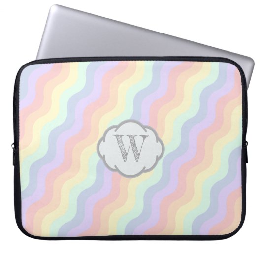Pastell Rainbow Waves Laptop Sleeve (Vorderseite)