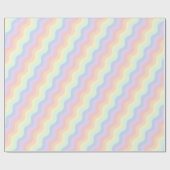 Pastell Rainbow Waves Wrapping Paper Geschenkpapier (Flach)