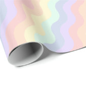 Pastell Rainbow Waves Wrapping Paper Geschenkpapier (Rolleneckpunkt)