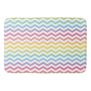 Pastell Rainbow Zickzack Muster Badematte