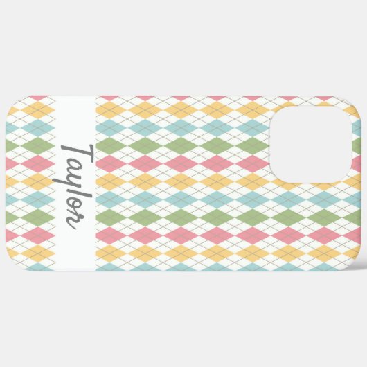 Pastell-Raute Muster Personalisiert Case-Mate iPhone Hülle (Hinten (horizontal))