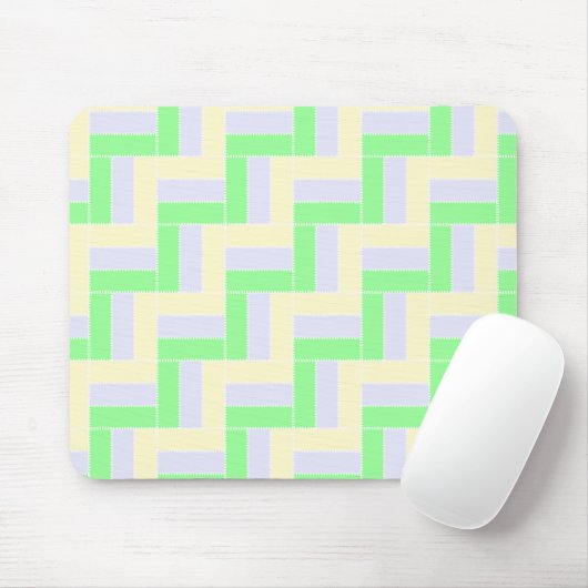 Pastell-Rechtecke-Muster Weiße Gestrichelte Linien Mousepad (Mit Mouse)
