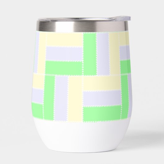 Pastell Rectangle Muster Weiße gestrichelte Linien (Links)