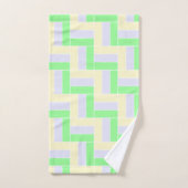 Pastell Rectangle Muster Weiße gestrichelte Linien Badhandtuch Set (Handtuch)