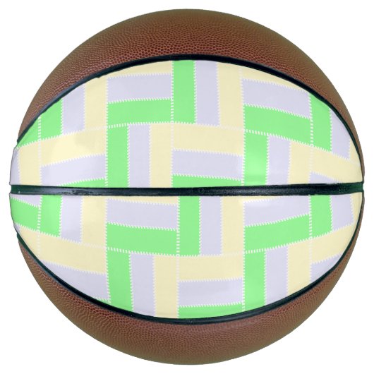 Pastell Rectangle Muster Weiße gestrichelte Linien Basketball (Vorderseite)