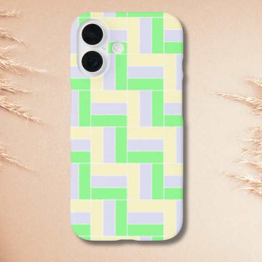 Pastell Rectangle Muster Weiße gestrichelte Linien Case-Mate iPhone Hülle
