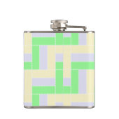 Pastell Rectangle Muster Weiße gestrichelte Linien Flachmann (Rückseite)