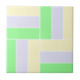 Pastell Rectangle Muster Weiße gestrichelte Linien Fliese