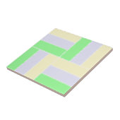 Pastell Rectangle Muster Weiße gestrichelte Linien Fliese (Seite)
