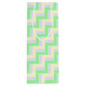 Pastell Rectangle Muster Weiße gestrichelte Linien Geschenktüte Für Weinflaschen (Rückseite)