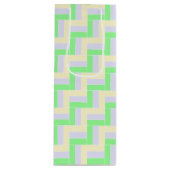 Pastell Rectangle Muster Weiße gestrichelte Linien Geschenktüte Für Weinflaschen (Vorderseite)