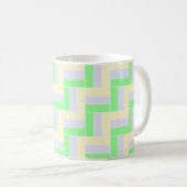 Pastell Rectangle Muster Weiße gestrichelte Linien Kaffeetasse (VorderseiteRechts)