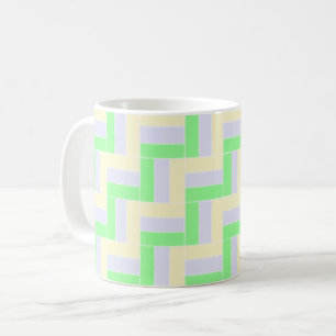 Pastell Rectangle Muster Weiße gestrichelte Linien Kaffeetasse