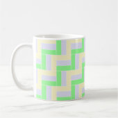 Pastell Rectangle Muster Weiße gestrichelte Linien Kaffeetasse (Links)