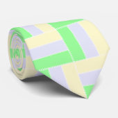 Pastell Rectangle Muster Weiße gestrichelte Linien Krawatte (Gerollt)
