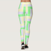 Pastell Rectangle Muster Weiße gestrichelte Linien Leggings (Rückseite)