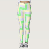 Pastell Rectangle Muster Weiße gestrichelte Linien Leggings (Vorderseite)