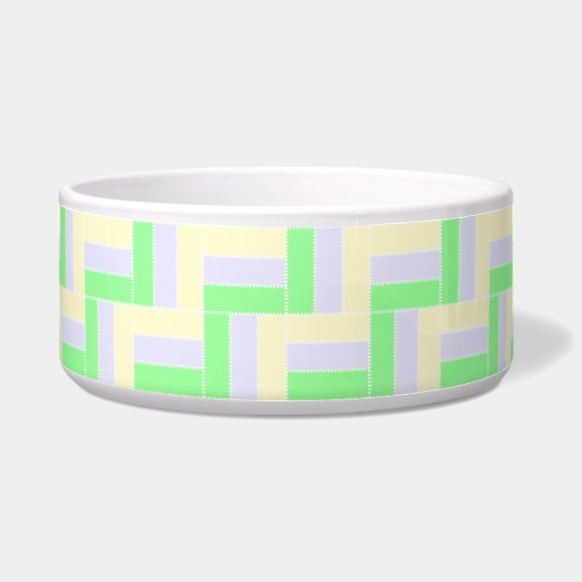 Pastell Rectangle Muster Weiße gestrichelte Linien Napf (Vorderseite)