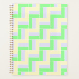 Pastell Rectangle Muster Weiße gestrichelte Linien Planer