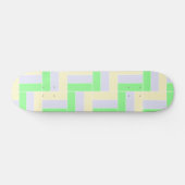 Pastell Rectangle Muster Weiße gestrichelte Linien Skateboard (Horizontal)