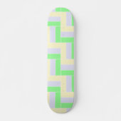 Pastell Rectangle Muster Weiße gestrichelte Linien Skateboard (Vorne)