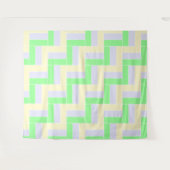 Pastell Rectangle Muster Weiße gestrichelte Linien Wandteppich (Vorderseite (Horizontal))