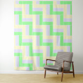 Pastell Rectangle Muster Weiße gestrichelte Linien Wandteppich (Beispiel)