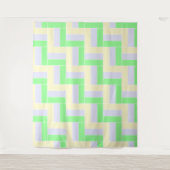 Pastell Rectangle Muster Weiße gestrichelte Linien Wandteppich (Vorderseite)