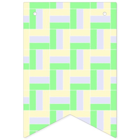 Pastell Rectangle Muster Weiße gestrichelte Linien Wimpelkette (Zweite Fahne)