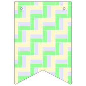 Pastell Rectangle Muster Weiße gestrichelte Linien Wimpelkette (Erste Fahne)