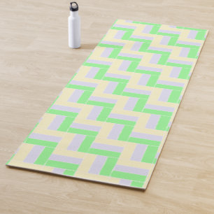 Pastell Rectangle Muster Weiße gestrichelte Linien Yogamatte
