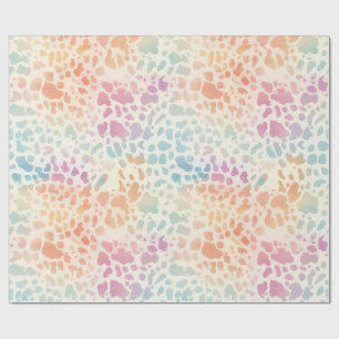 Pastell-Regenbogen-Aquarell-Leoparden-Druck Geschenkpapier